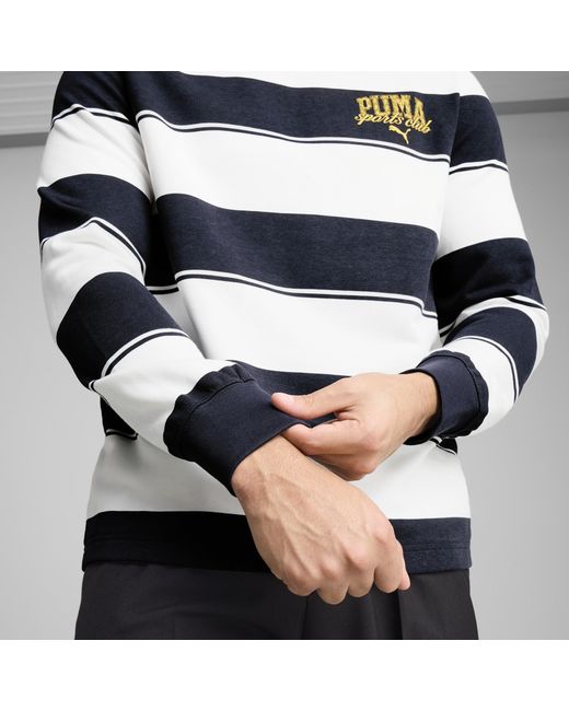 PUMA Gray Class Pack Striped Crew Sweatshirt for men
