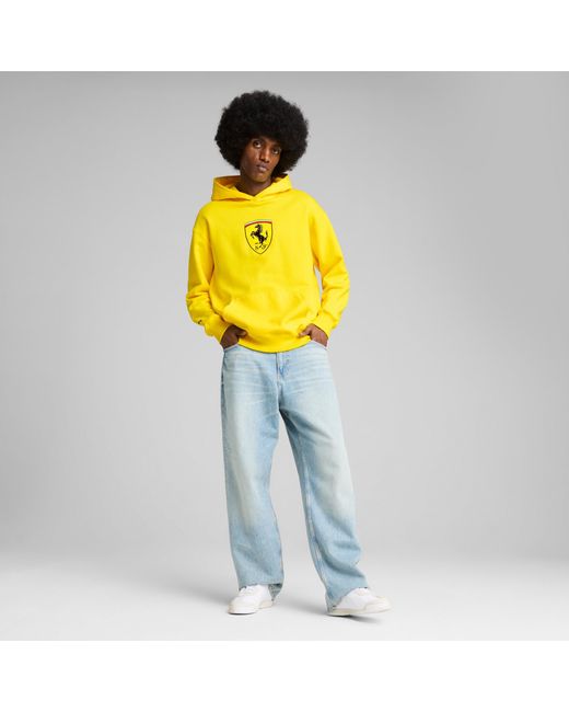 PUMA Yellow Scuderia Ferrari Race Big Shield Hoodie for men