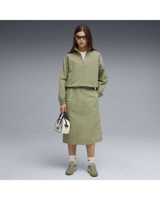 PUMA Green Her Relaxed Half-Zip Crew