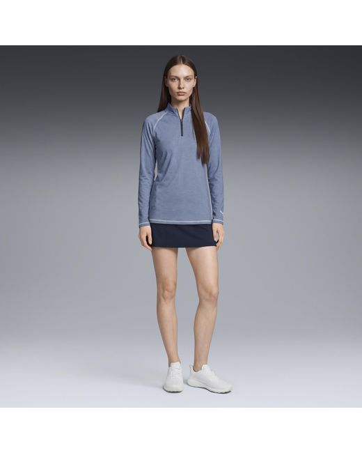 PUMA Blue Birdseye Quarter-Zip Golf Jacket