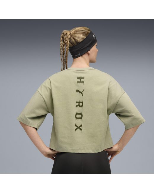 Camiseta Corta X Hyrox Lifestyle Para Mujer, Ropa, Lux Army PUMA de color Gray
