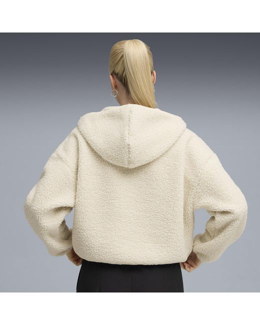 PUMA Natural Wardrobe Essentials Oversized Polarfleece Hoodie Damen, Kleidung