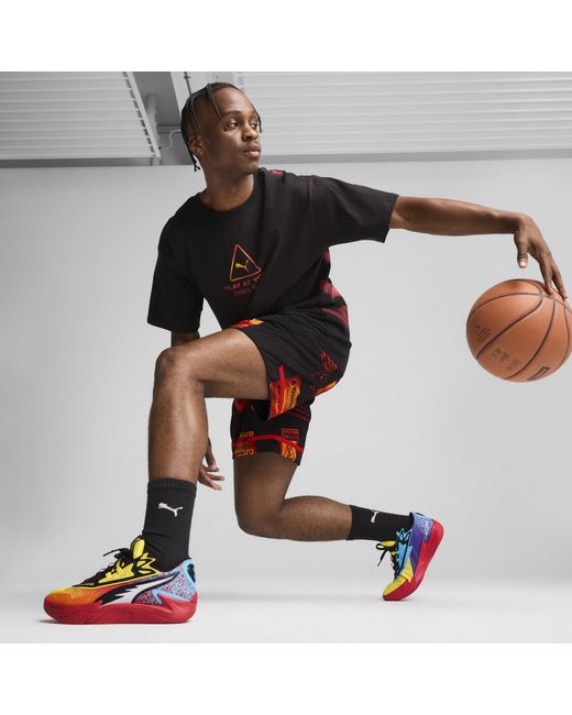 PUMA Red Scoot Caution All Jaws Basketball Shorts for men