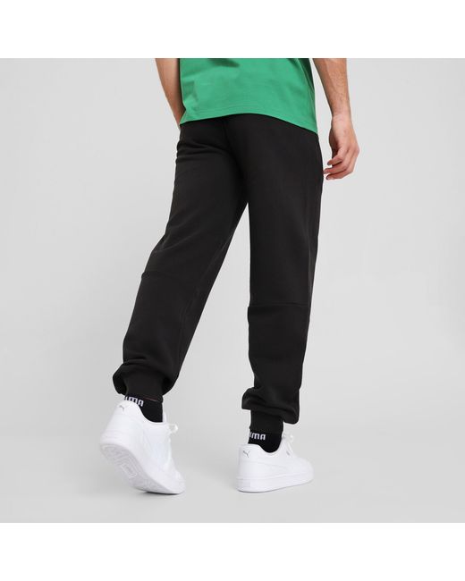 PUMA Black Wardrobe Essentials Suede Sweatpants for men