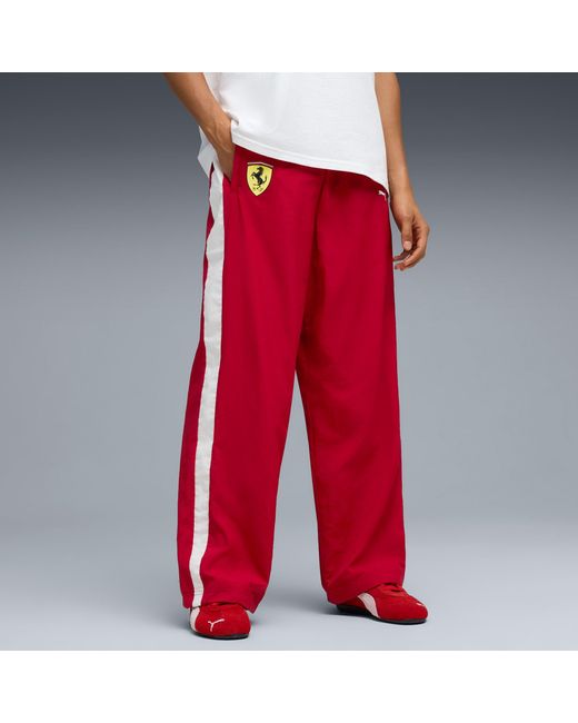 PUMA Red Scuderia Ferrari 2025 Drivers T7 Oversized Pants Shoes for men