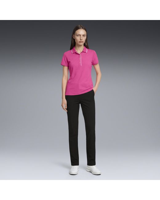 PUMA Pink Cloudspun Bridges Short Sleeve Golf Polo