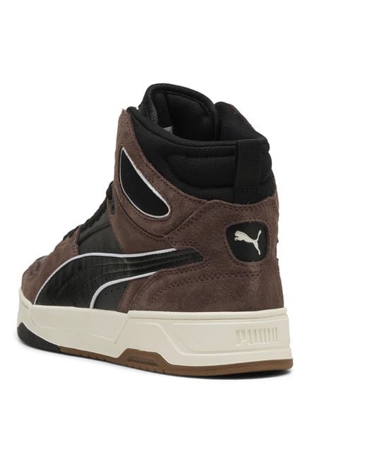 PUMA Black Rebound Break Mid Mid-Top Sneakers for men