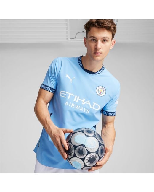 PUMA Blue Manchester City 24/25 Authentic Home Jersey for men