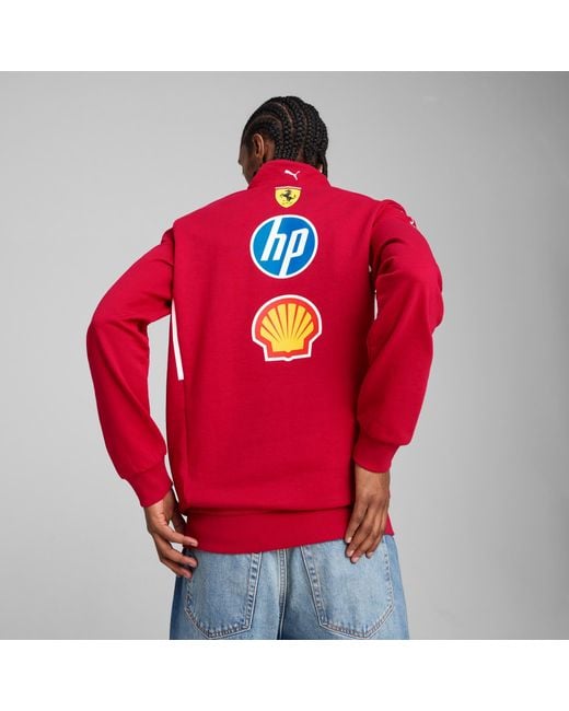 PUMA Red Scuderia Ferrari Hp 2025 Team Quarter-Zip Sweatshirt