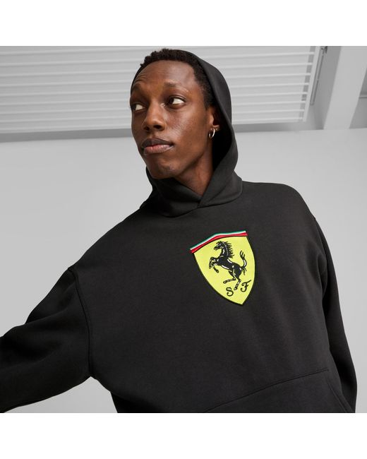 PUMA Black Scuderia Ferrari Race Big Shield Hoodie for men