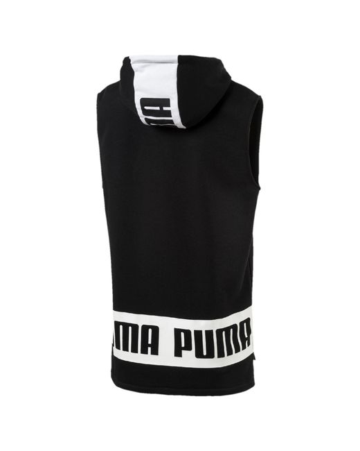 PUMA Cotton Men's Rebel Sleeveless Hoodie in Black for Men | Lyst