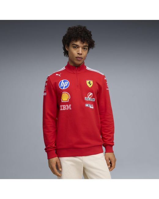 PUMA Red Scuderia Ferrari Hp Replica T7 Half Zip for men