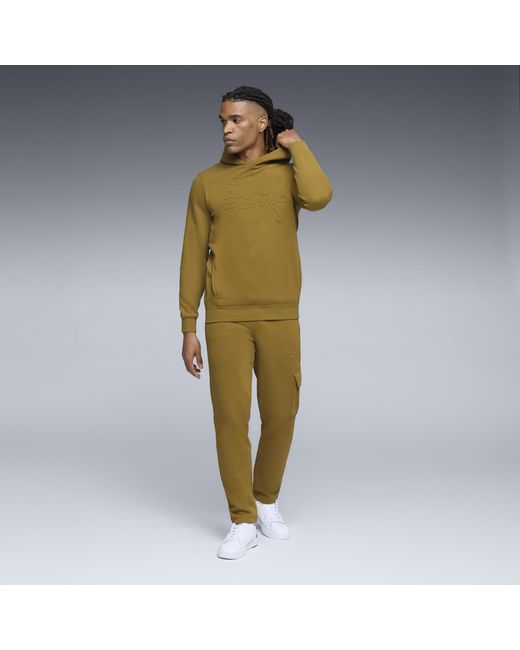 PUMA Green Elevated Essentials Hoodie for men