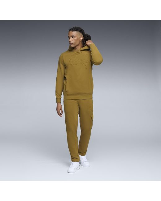 PUMA Green Elevated Essentials Hoodie for men