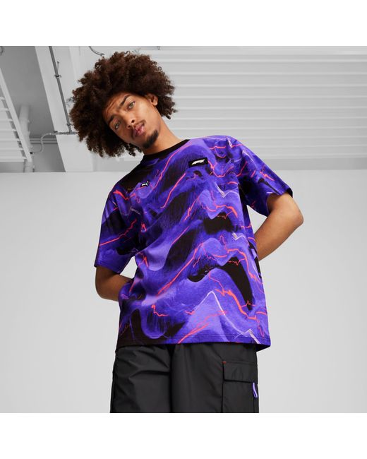 PUMA Purple F1 Neon Energy All-Over Print T-Shirt /Aop for men