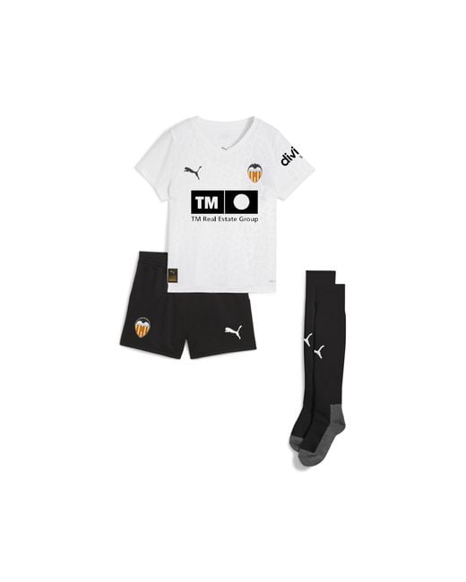 Minikit Valencia Cf 1.ª Equipación 25/26 Para Niños, Ropa, Blanco PUMA de color Black