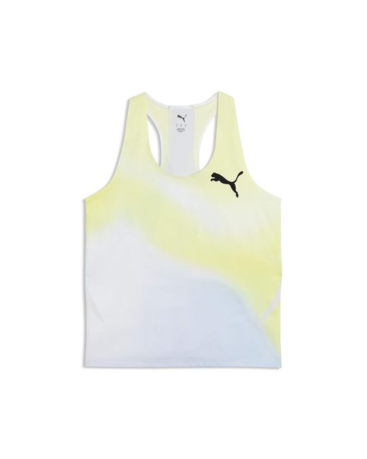 PUMA White Lightspeed Ultraweave Graphic Running Singlet