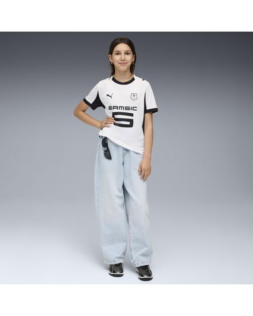 PUMA Gray Stade Rennais Fc 25/26 Auswärtstrikot Teenager, Kleidung, /Schwarz