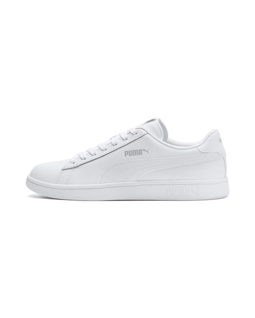 PUMA Leer Smash V2 Leren Sportschoenen in het Wit - Bespaar 33% - Lyst