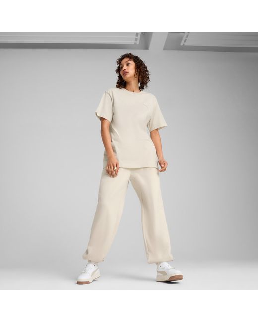 PUMA Essentials Elevated Uniseks T-Shirt Voor in het Natural