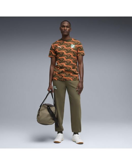PUMA Brown Ivory Coast Ftblculture Printed T-Shirt for men