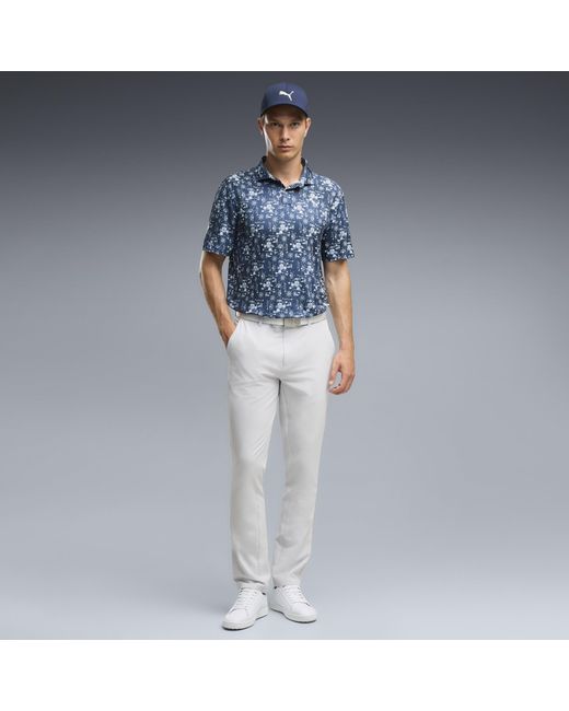 PUMA Blue Cloudspun Coastal Claret Polo for men