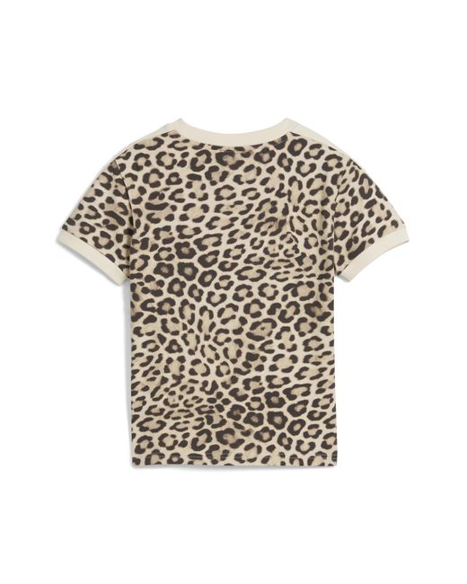 T-shirt Ajusté À Motif Léopard T7 Luxe PUMA en coloris White