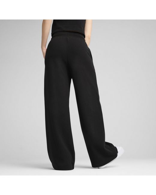 PUMA Black Wardrobe Essentials Wide Leg Sweatpants