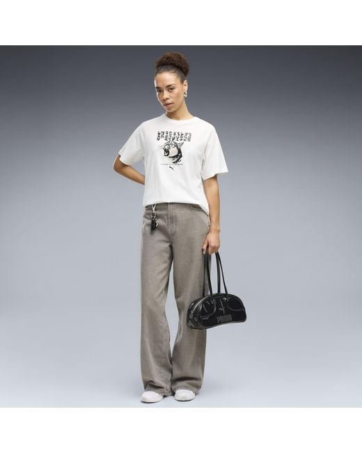 PUMA White Graphics Relaxed Animal T-Shirt