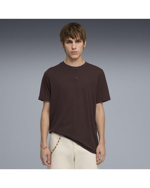 PUMA Brown Essentials Small No.1 Logo T-Shirt for men