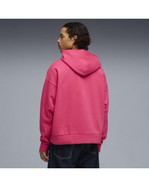 PUMA Pink Wardrobe Essentials Fleece Hoodie for men