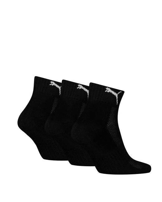 PUMA Black Quarter Socks (3 Pack)