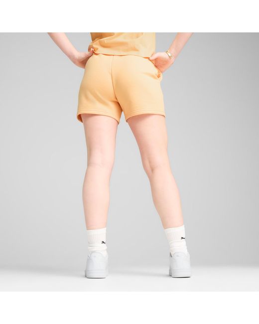 PUMA Ess Small No. 1 Logo Short Met Hoge Taille Voor in het Orange