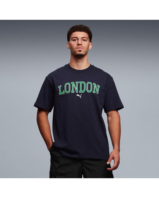 PUMA Blue Graphic Varsity Ldn T-Shirt