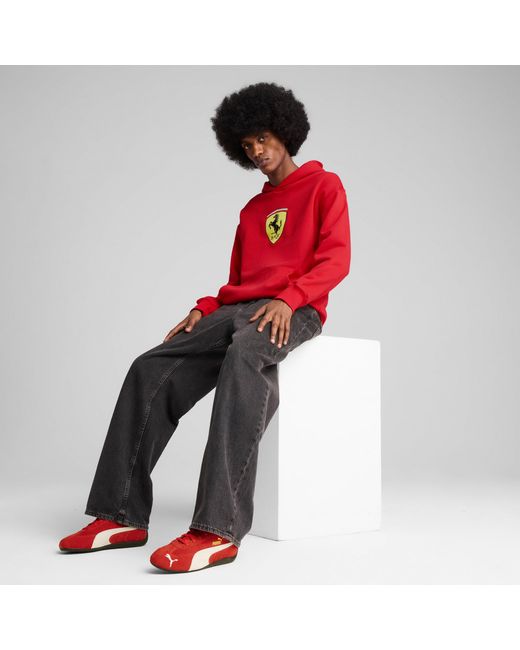 PUMA Red Scuderia Ferrari Race Big Shield Hoodie for men