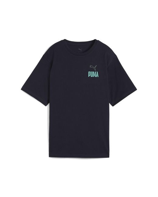 PUMA Blue Wardrobe Essentials Relaxed Graphic T-Shirt