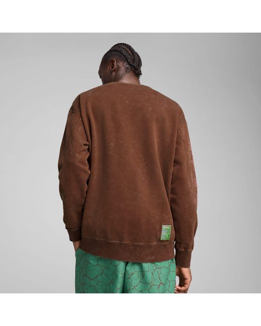 PUMA X Tmnt Relaxed Top Met Ronde Hals En Print in het Brown voor heren