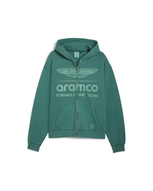 PUMA Green X Aston Martin Aramco F1Â Team Zip-Up Hooded Sweatshirt for men