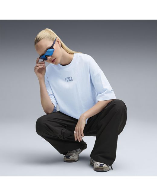 PUMA Blue Premium Essentials Graphic T-Shirt