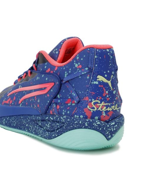 PUMA Blue Stewie 4 Night Vision Basketball Shoes