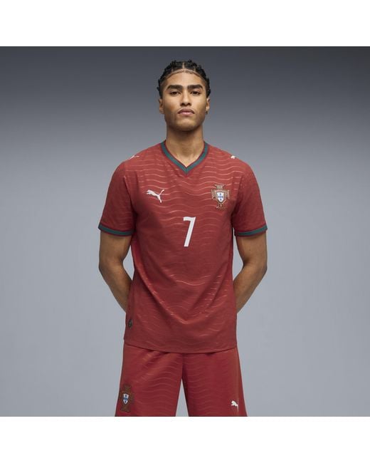 PUMA Red Cristiano Ronaldo Portugal National Team 2026 Home Authentic Jersey for men