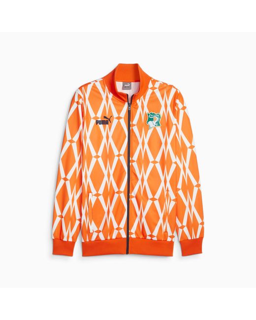 PUMA Orange Ivory Coast Ftblculture Track Jacket for men