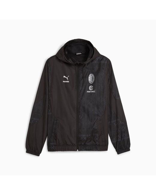 PUMA Black Ac Milan X Pleasures Football Pre-Match Jacket for men