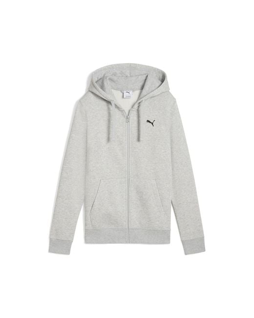 PUMA Gray Essentials Full-Zip Hoodie
