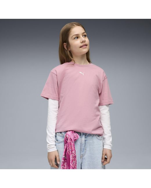 PUMA Pink Essentials Boxy T-Shirt Teenager, Age, Poised