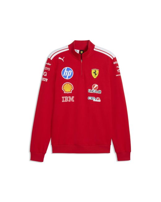 PUMA Red Scuderia Ferrari Hp Replica T7 Half Zip for men