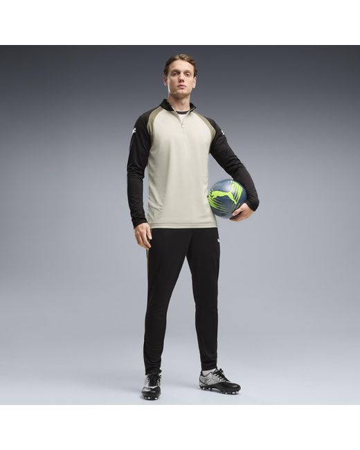 PUMA Black Individualfinal Slim Long Sleeve Quarter-Zip Top for men