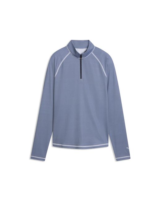 PUMA Blue Birdseye Quarter-Zip Golf Jacket