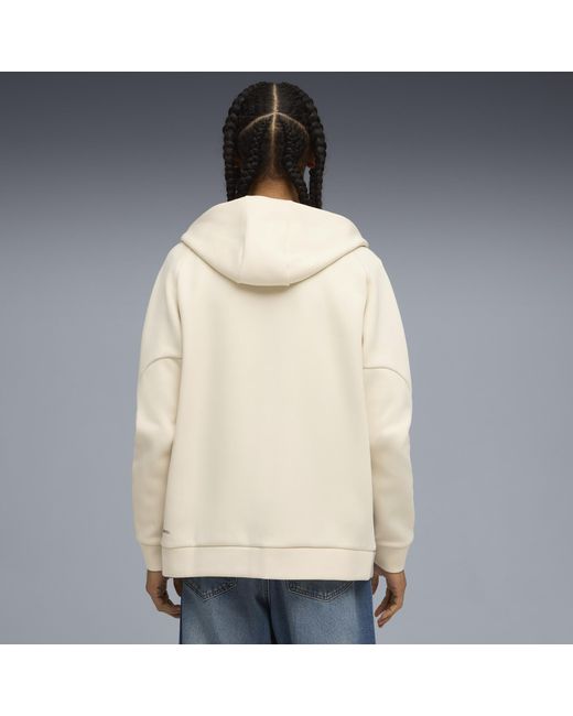 PUMA Tech Hoodie Mit Durchgehendem Reißverschluss Herren, Kleidung, Alpine Snow/Grau Echo in Natural für Herren