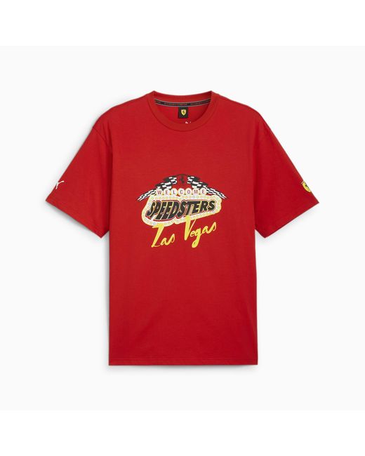 PUMA Red Scuderia Ferrari Race Garage Crew Las Vegas T-shirt for men